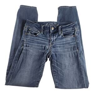 American Eagle Skinny Stretch Mid-Wash Denim Jeans Women's 2 Short